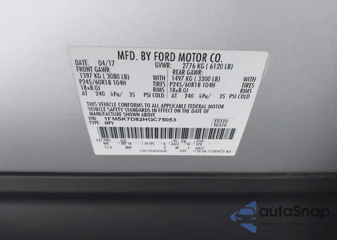 2017 Ford Explorer Xlt from USA, damaged, VIN 1FM5K7D82HGC75053